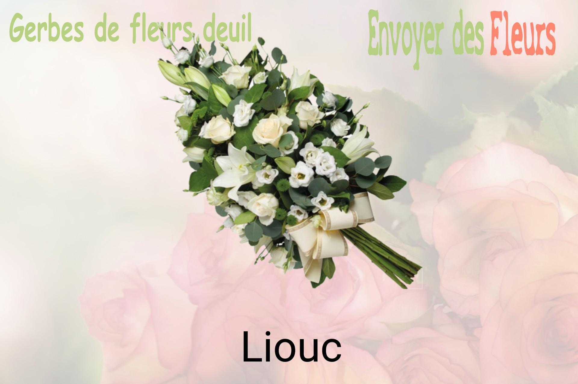 Gerbe de fleurs de deuil livrée à Liouc